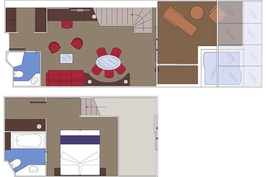 MSC Cruises, MSC Euribia, MSC Yacht Club Duplex Suite with Whirlpool Floorplan.jpg